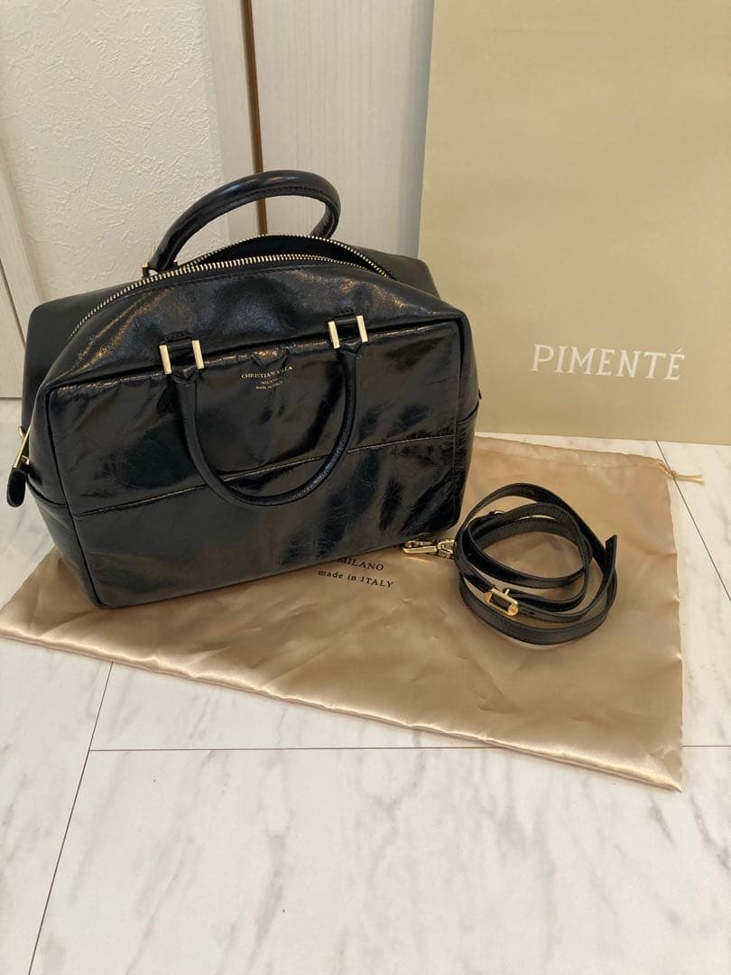 ピモンテ　CHRISTIAN VILLAスクエアファスナーボストンバッグ