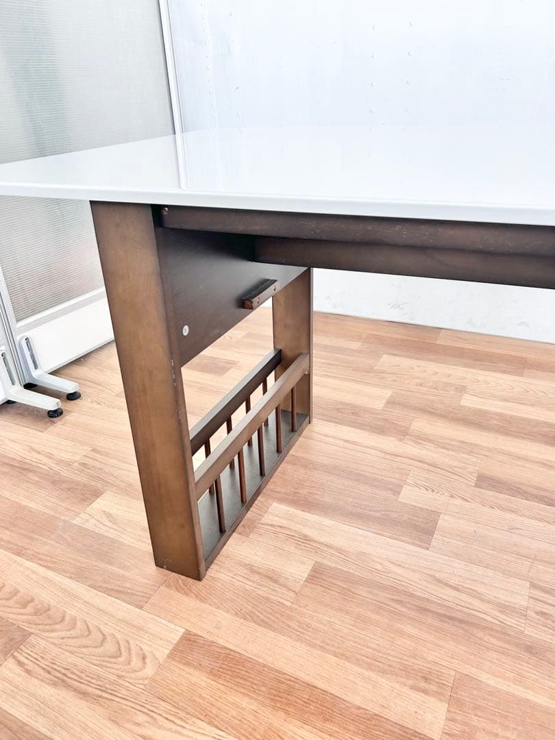 K.ダイニングテーブル　机　折りたたみ　白　ホワイト　黒