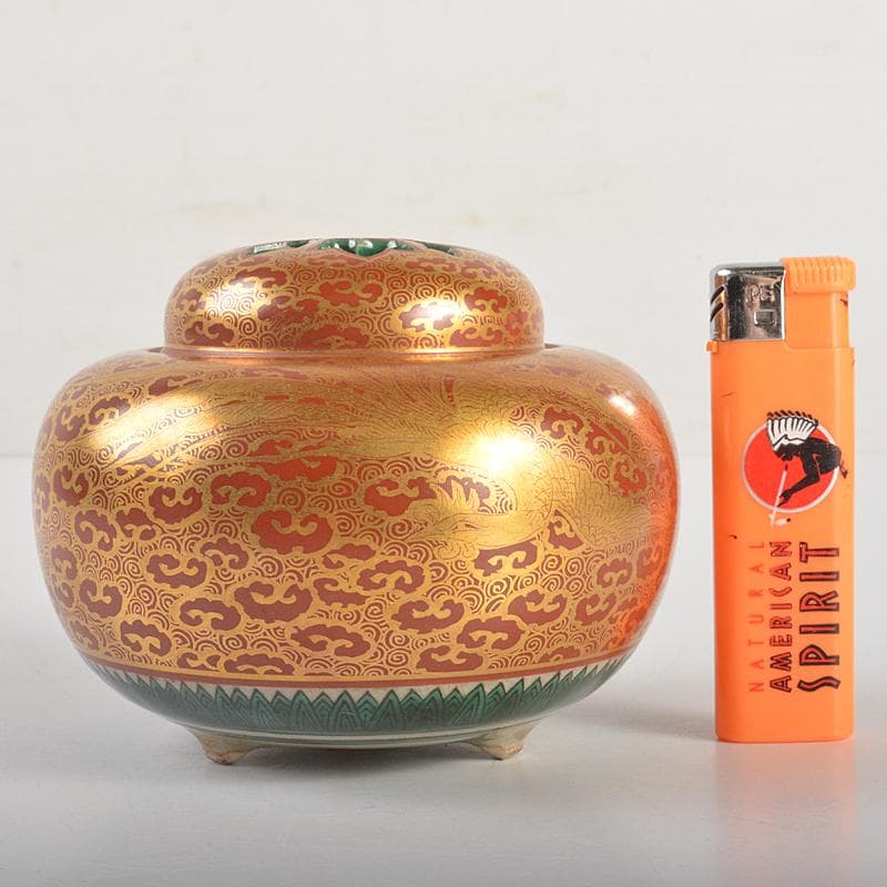 九谷焼 九谷光仙造 金襴手 雲龍文 香炉 共箱 V R7412の通販はau PAY