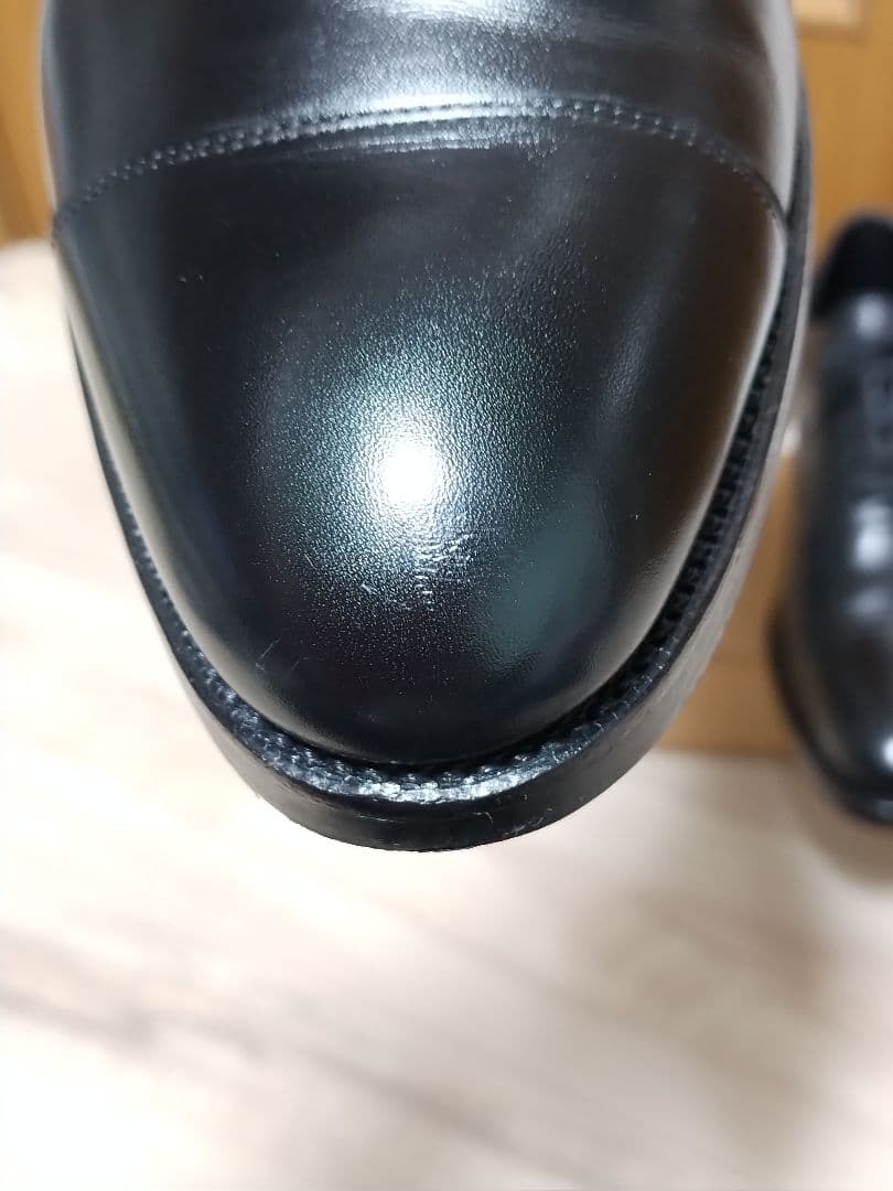 三陽山長 友二郎 ラバーソール 9 1/2 ブラック【美中古】ストレートチップ