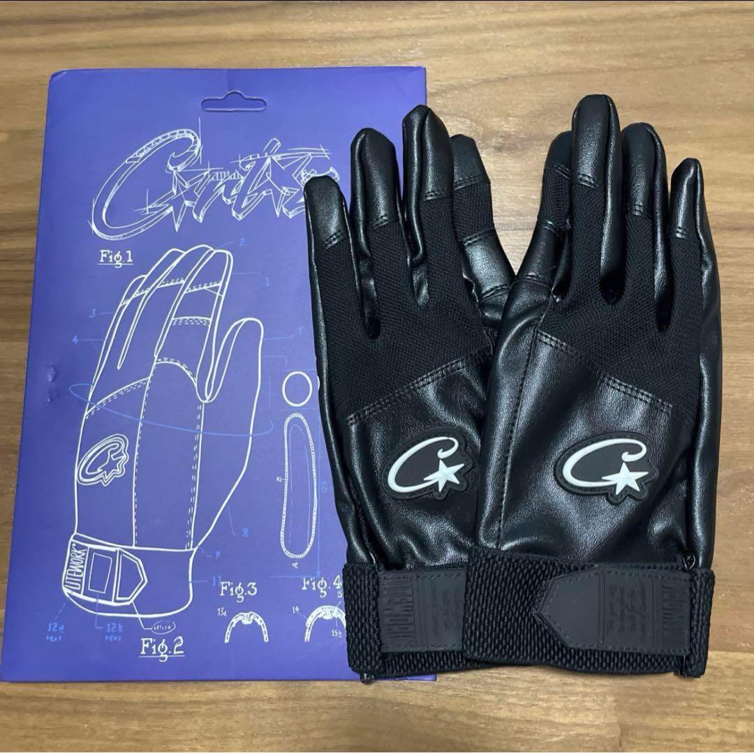 corteiz glove Black