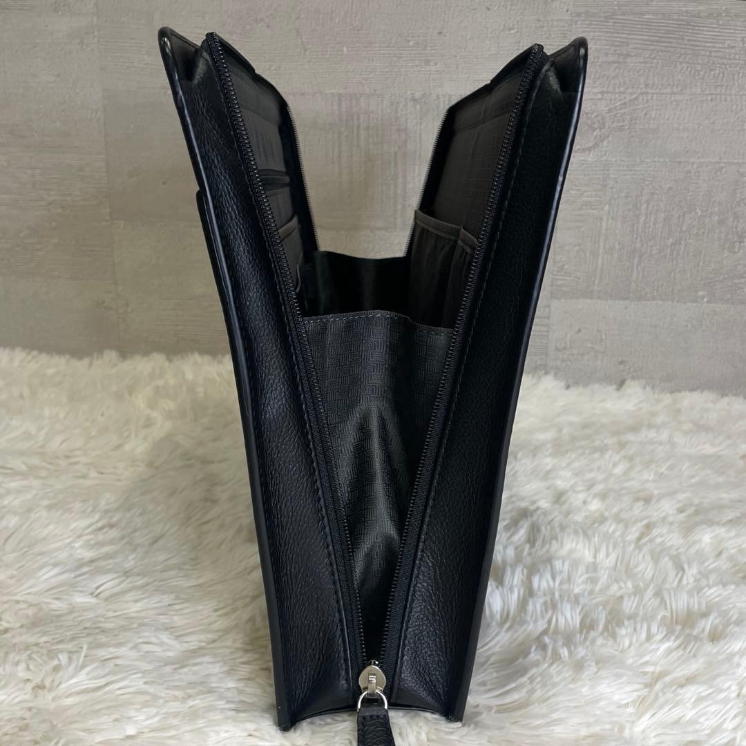 最高級 ランバン 自立型 ブリーフケース ビジネスバッグ A4 レザー メンズ