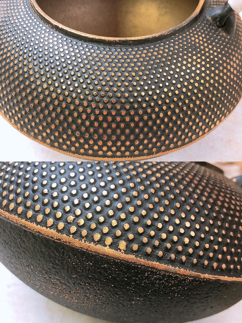 デ*ォ様 【レトロ】南部鉄器 美濃華林作 鉄瓶 純金着 日本茶