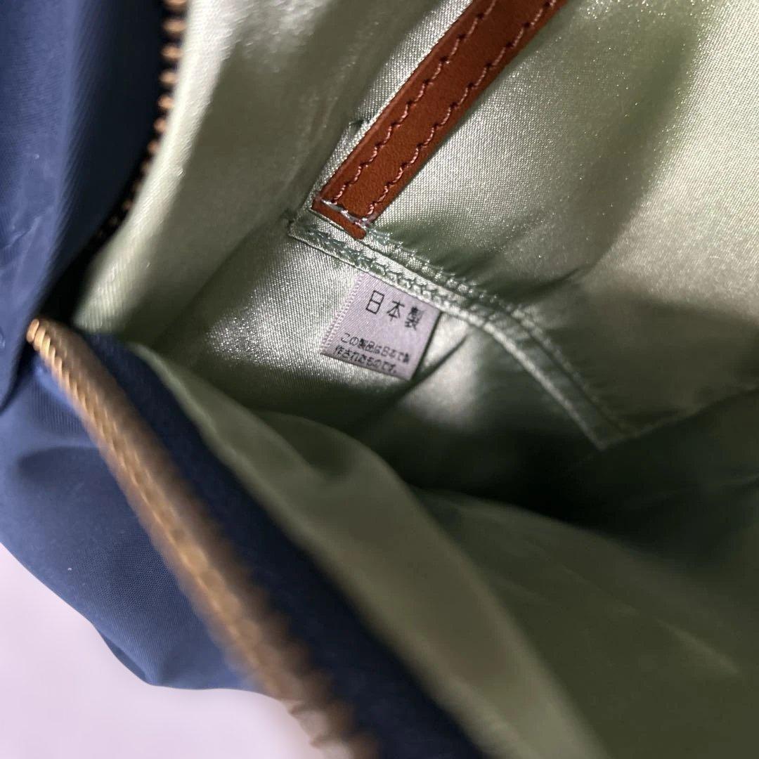 HALEINE アレンヌ ボストンバッグ ネイビー部分ヌメ革ユニセックス 美品