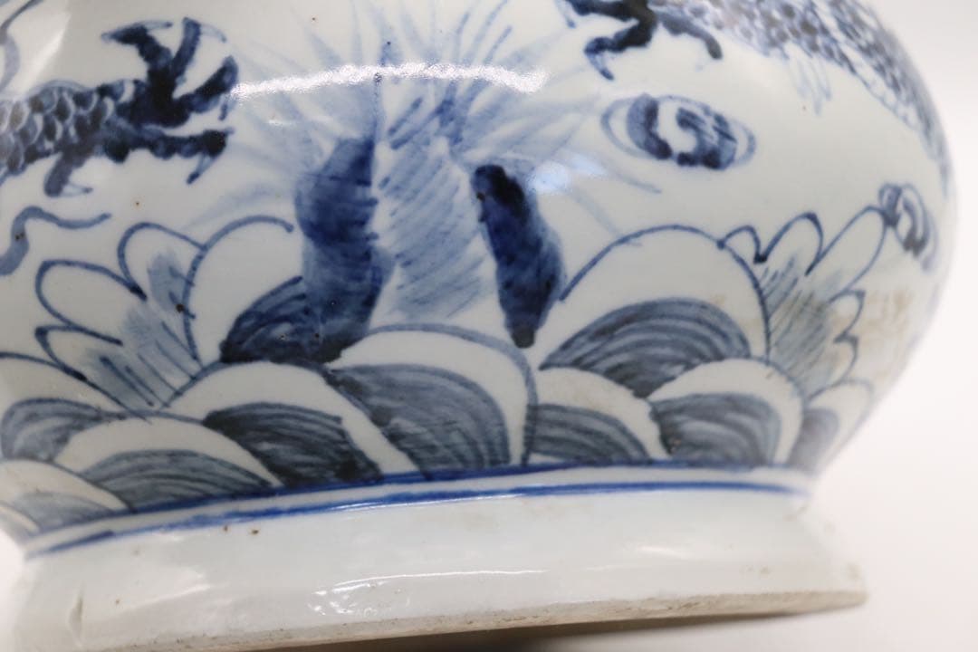 中国 染付 龍紋唾壺 送料込み250116