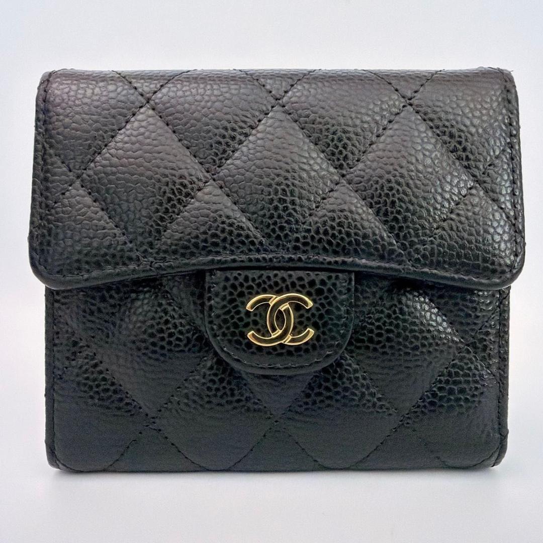 【yukari】シャネル ココマーク マトラッセ 三つ折り財布 コンパク