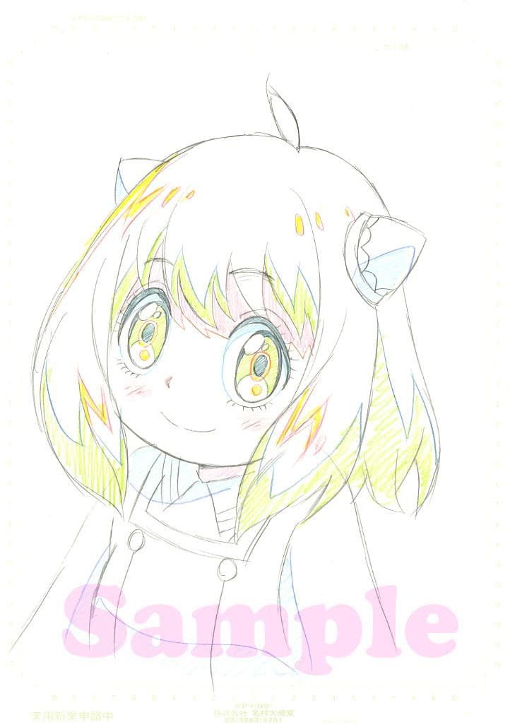 『SPY×FAMILY♡アーニャ』コミケ会場展示用色紙原画＋レプリカ色紙捺印入り