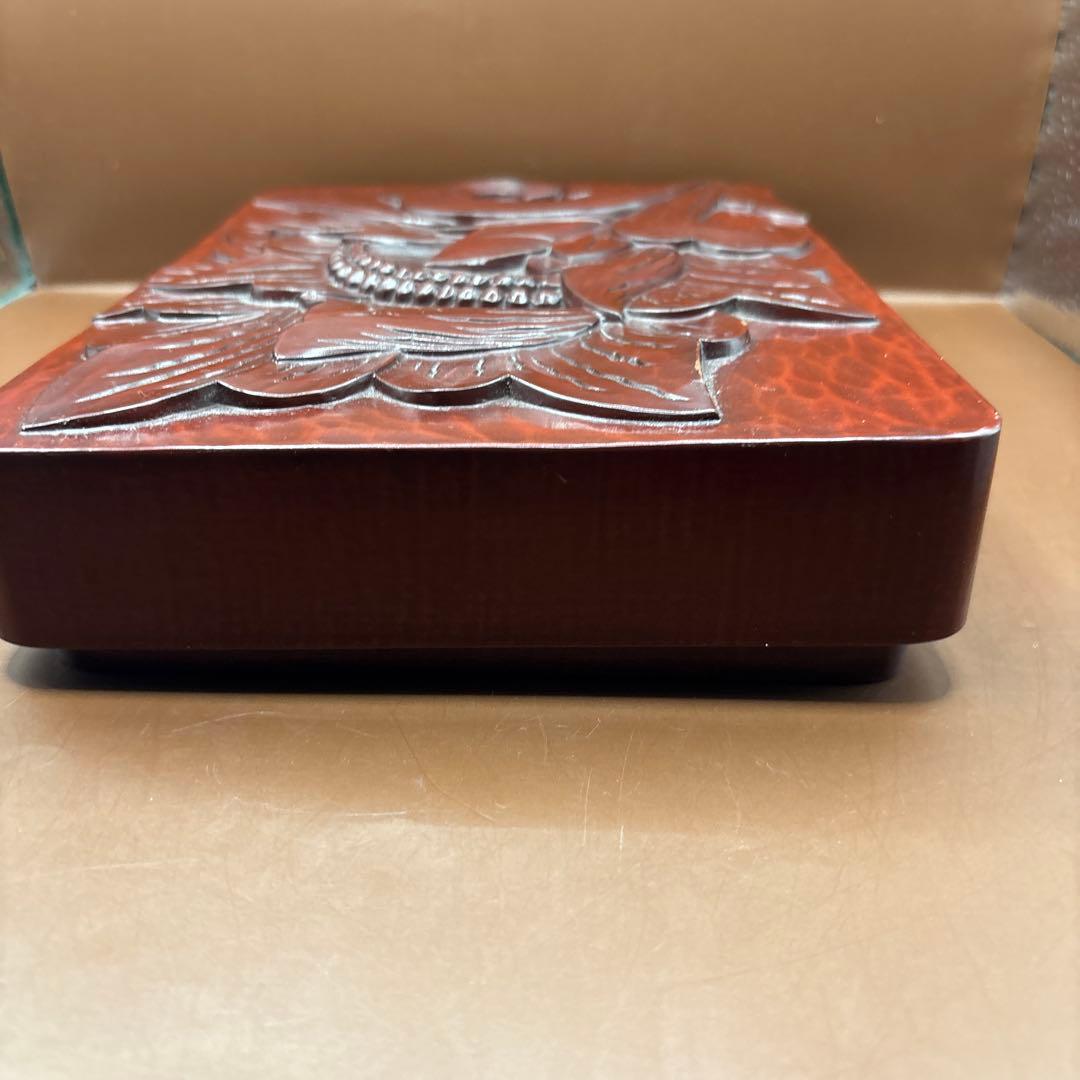 鎌倉彫　文庫箱　織り機の杼(ひ)で作った針山セット