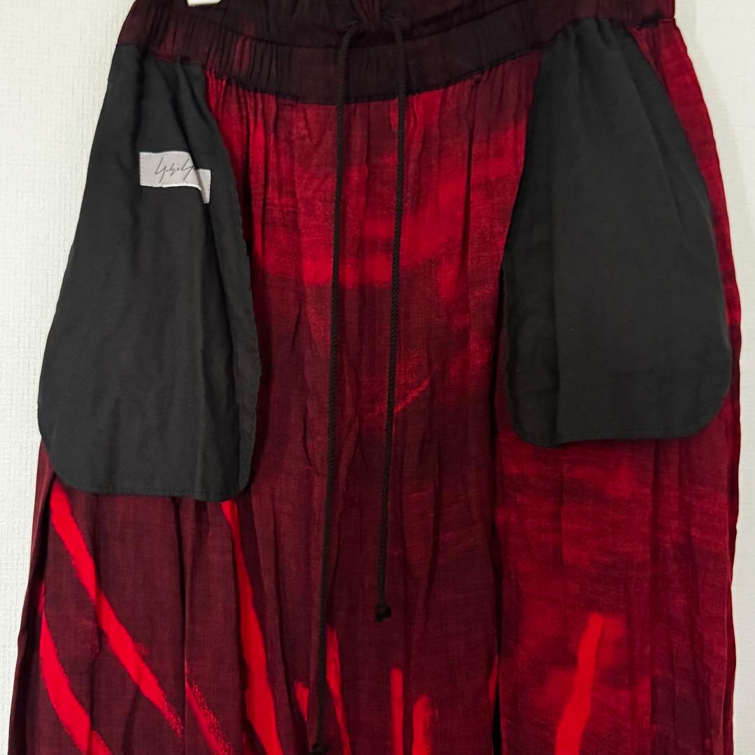 Yohji Yamamoto femme朝倉優佳 ペイントパンツ 赤黒 サンプル