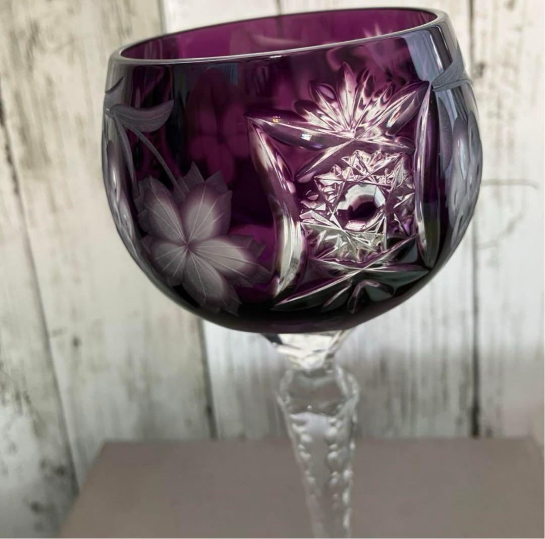 Crystal Donau カメイガラス クリスタルドナウペア ワイングラス切子旧