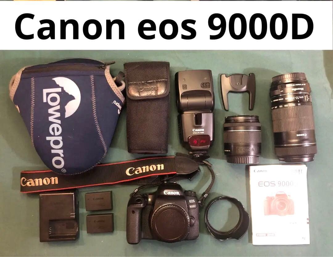 Canon eos 9000D ダブルズームレンズキット ストロボ メンテ済み Canon