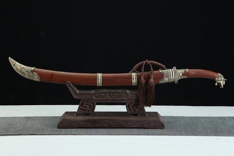 清腰刀刺繍春刀一体模様鋼唐横刀牛尾刀 古兵器 武具 刀装具 日本刀模造刀 居合刀