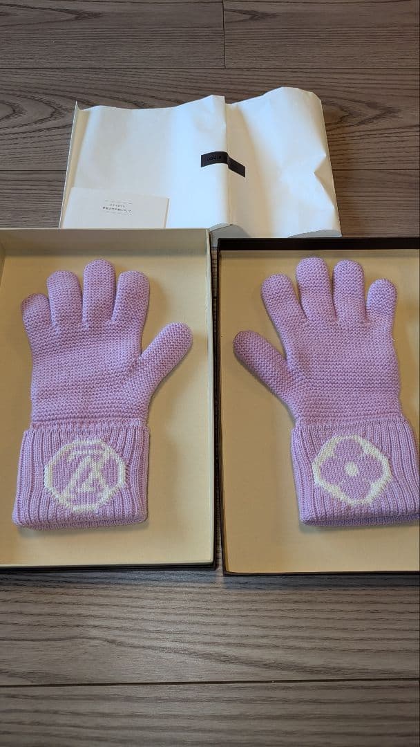 値下可能】ルイヴィトンゴンLVコラージュ M58361 手袋ピンク - メルカリ