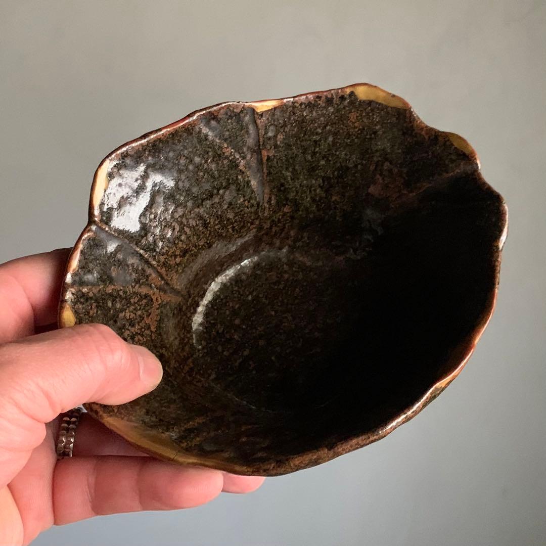 古丹波 蓮葉形 茶碗 鉢 茶道具 古美術 茶碗 古道具 アンティーク 丹波焼