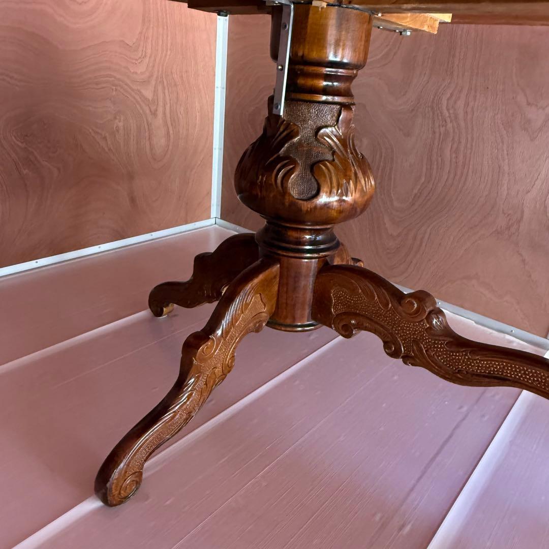 イタリア製 象嵌 猫脚ダイニングテーブル 楕円　約198cm