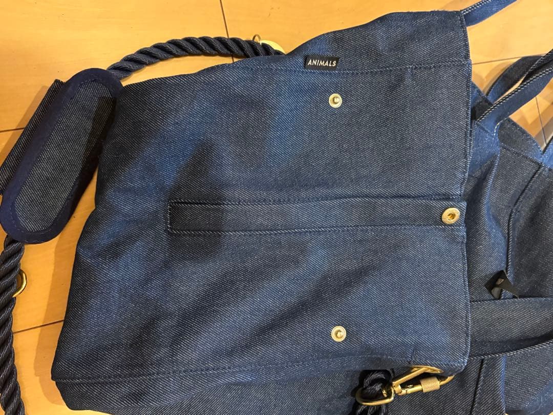 ペット用デニムキャリーバッグ ロープ付 ブランドFound My Animal