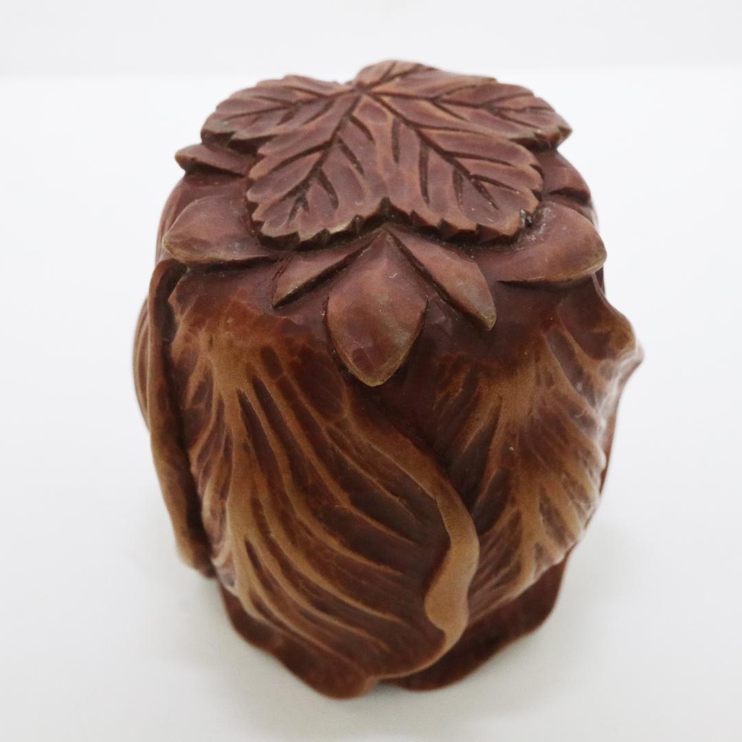 木彫 木前 造 黄楊木 茶巾筒 籠形 煎茶道具