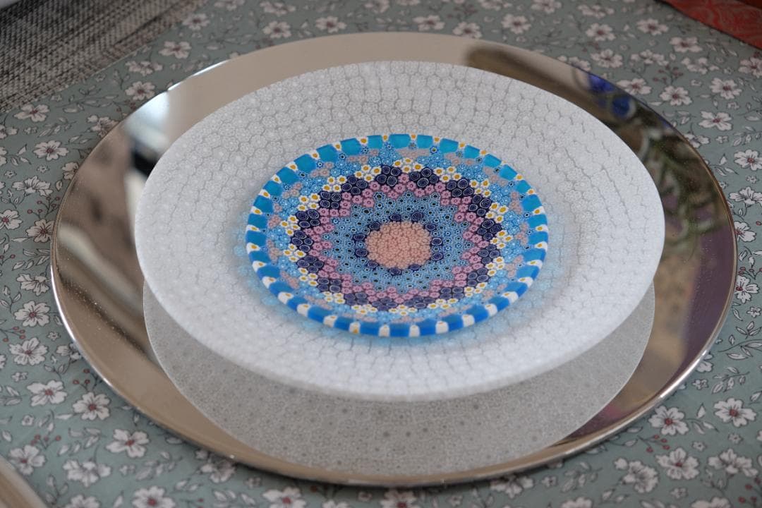 ベネチアンガラスムラーノミルフィオリプレート