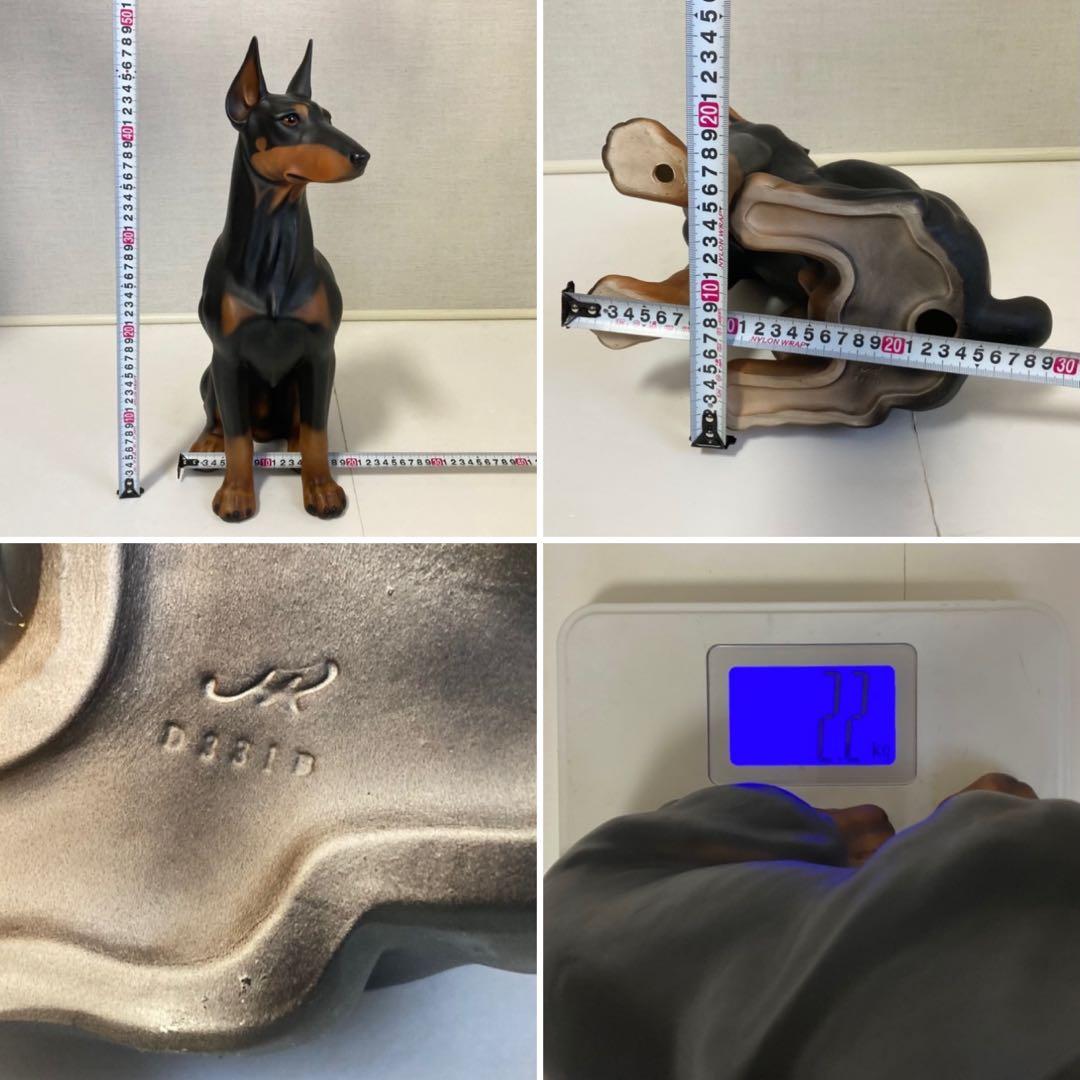 ドマン イタリア製⁇ ドーベルマン 陶器 犬 置物 オブジェ インテリア