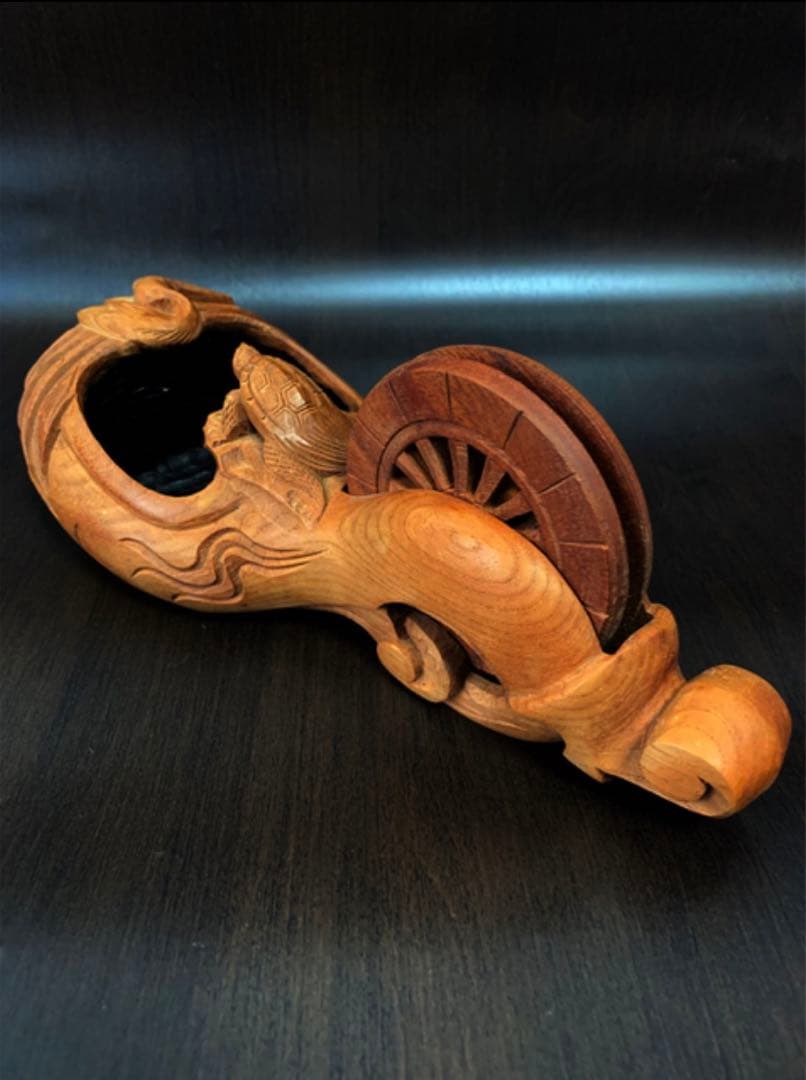 《高級！！美品》《送料無料》☆ 墨静 上鶴亀 手彫り墨壷　縁起物♪ ☆