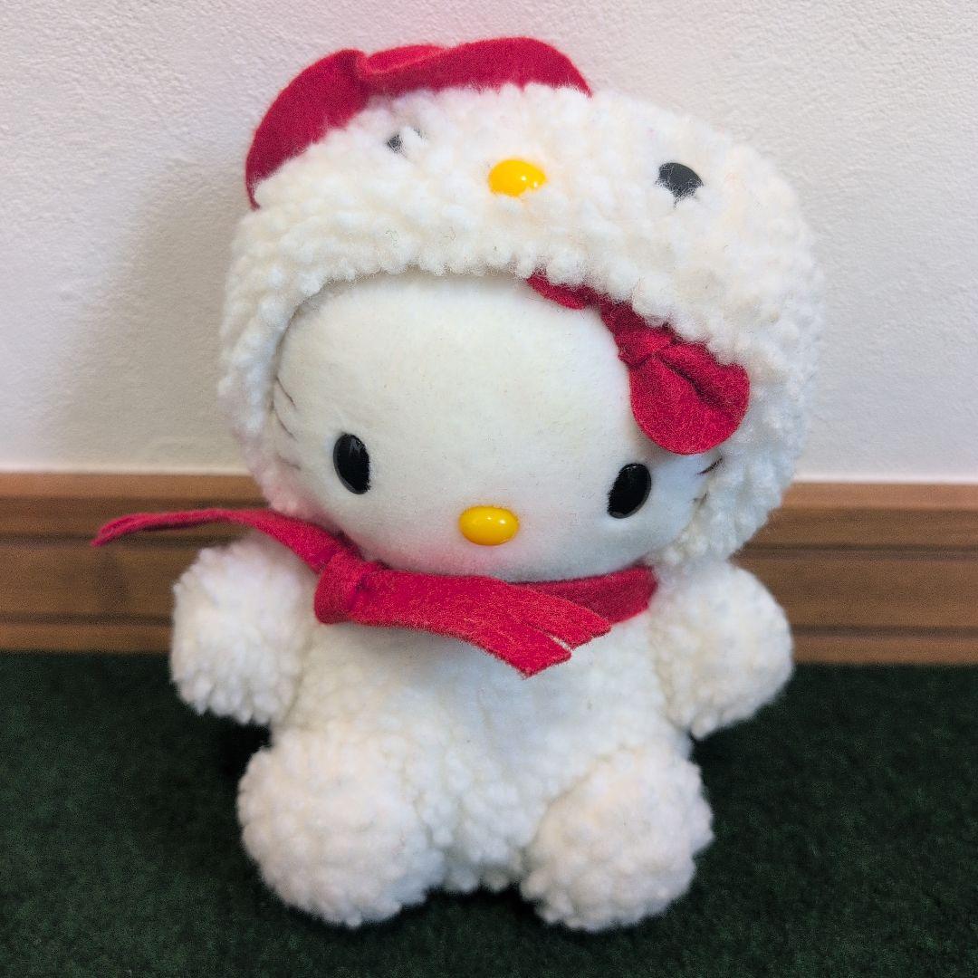 【激レア】ぬいぐるみ_ハローキティ_帽子クマ_サンリオ