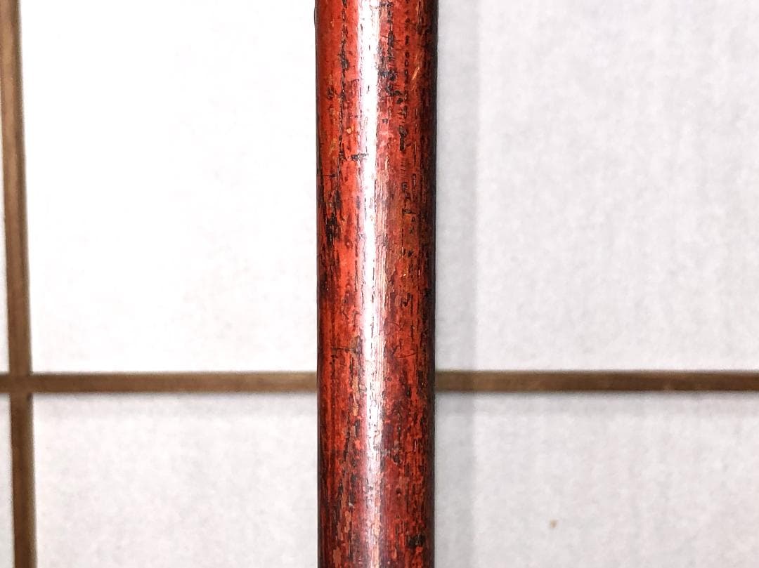 【 江戸期木製燭台 】　67.5ｃｍ　蝋燭残