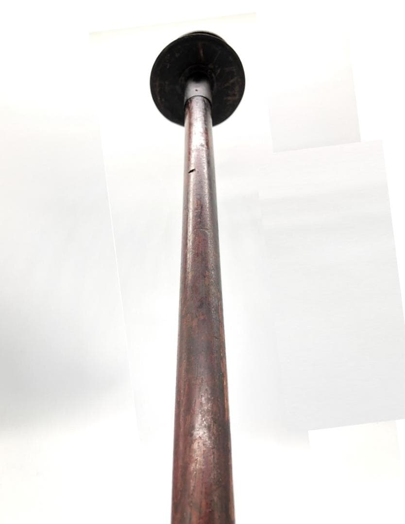 【 江戸期木製燭台 】　67.5ｃｍ　蝋燭残