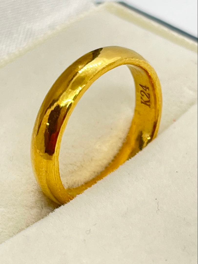 K24 純金 甲丸リング 5.46g指輪 リング 刻印あり ハンドメイド - メルカリ