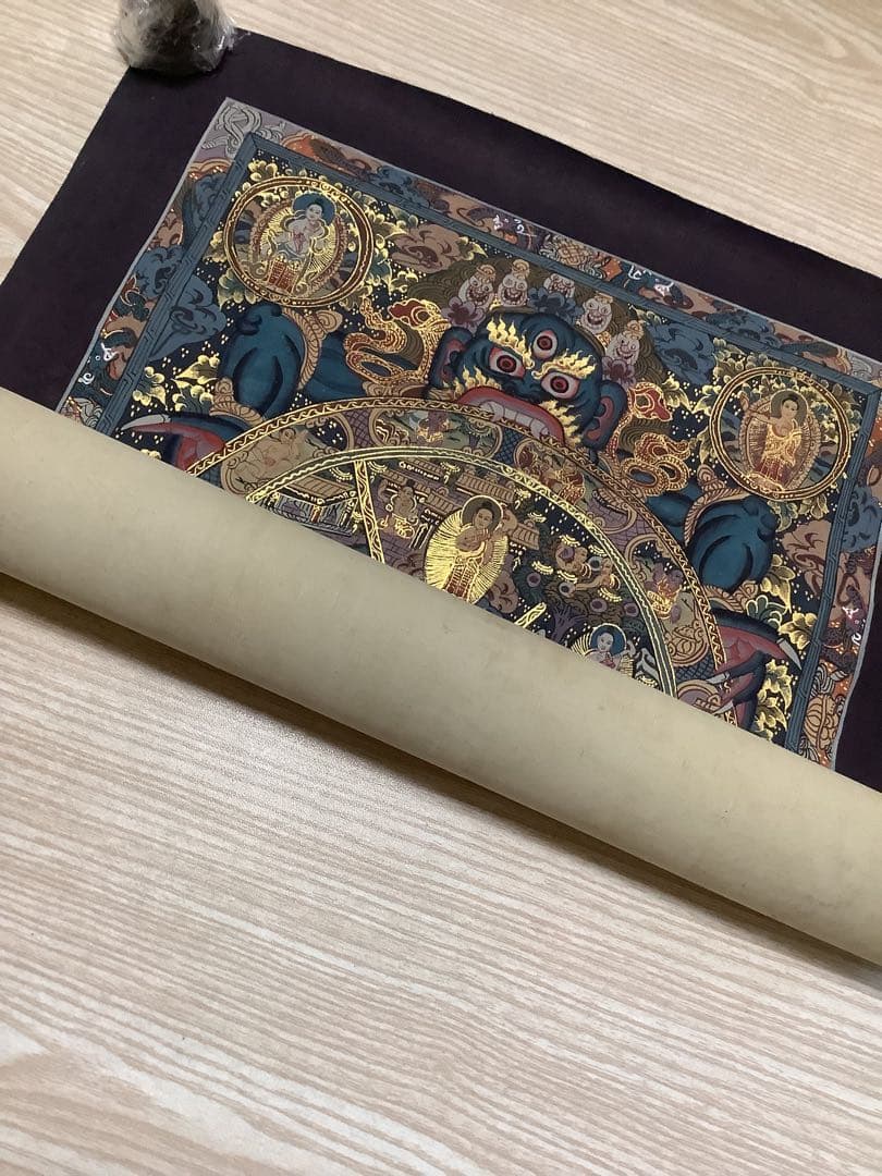 《 チベット密教　新品　1点物 》 手描き　曼荼羅　仏陀　六道輪廻　仏教　c4