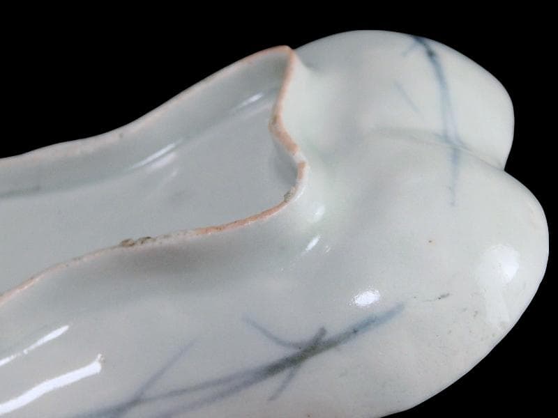 古伊万里 コンニャク印判 紅葉の図 糸巻形変形皿 江戸期 B008AS-CXe