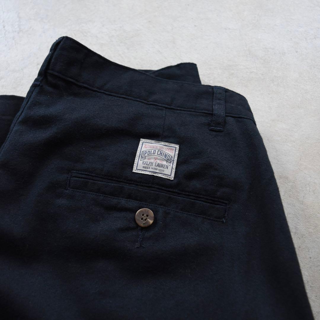 90s ラルフローレン ポロチノ タックチノ USA製 黒ブラック W30 - メルカリ