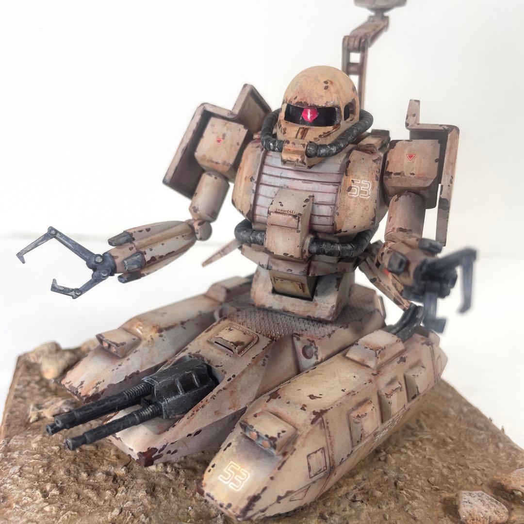 MSV ザクタンク 塗装完成品　ジオラマ台座付き