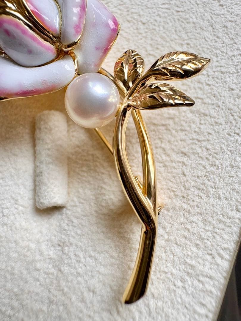 稀少 ミキモト プリンセスグレースコレクション ブローチ K18 パール