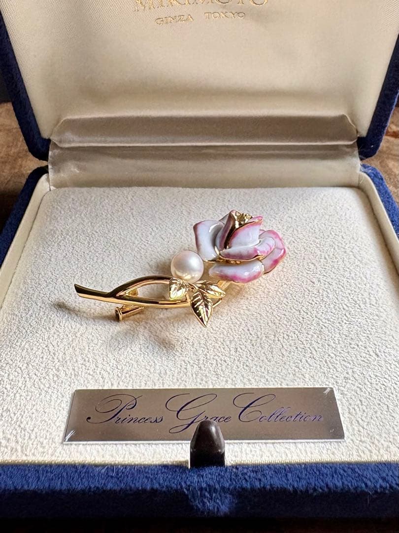 稀少 ミキモト プリンセスグレースコレクション ブローチ K18 パール