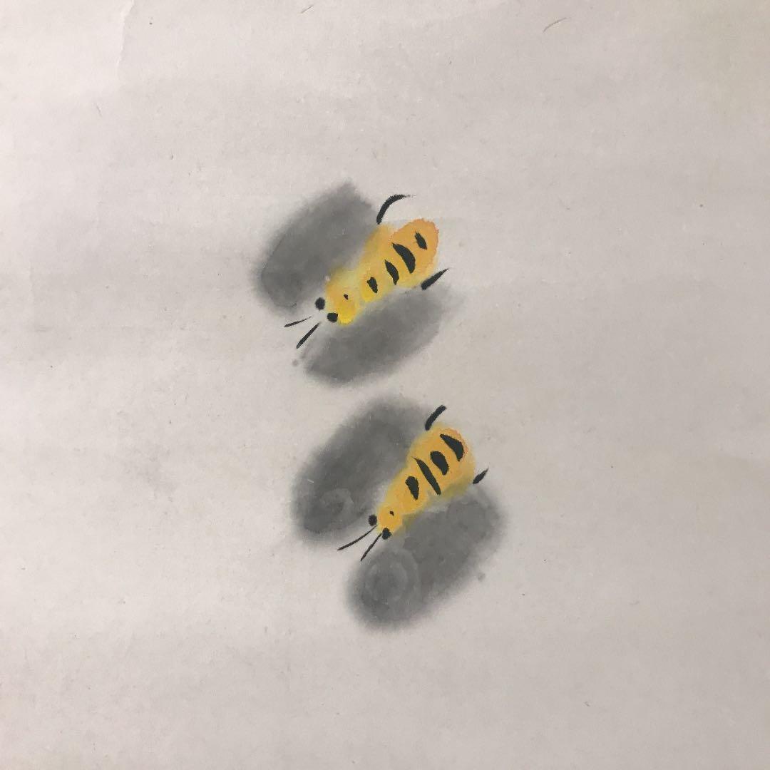 掛軸　牡丹図 中国　肉筆　紙本