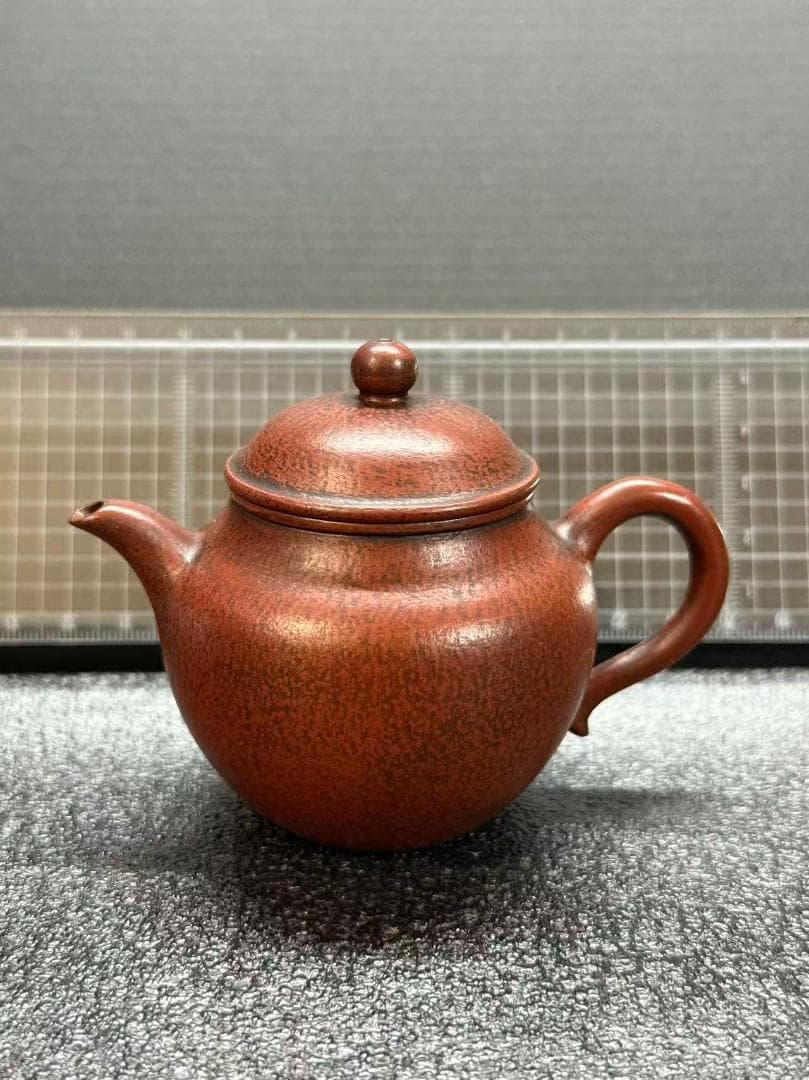 孟臣 底款 刻漢詩 明月水中来】紫砂壷 朱泥 段泥 煎茶道具 急須 単孔口