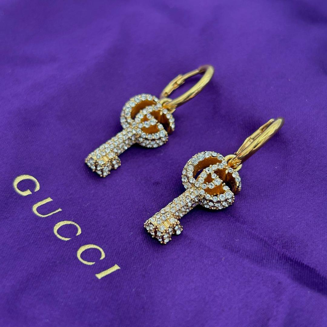 ✨超希少・美品✨GUCCI ダブルG キー モチーフ フープピアス