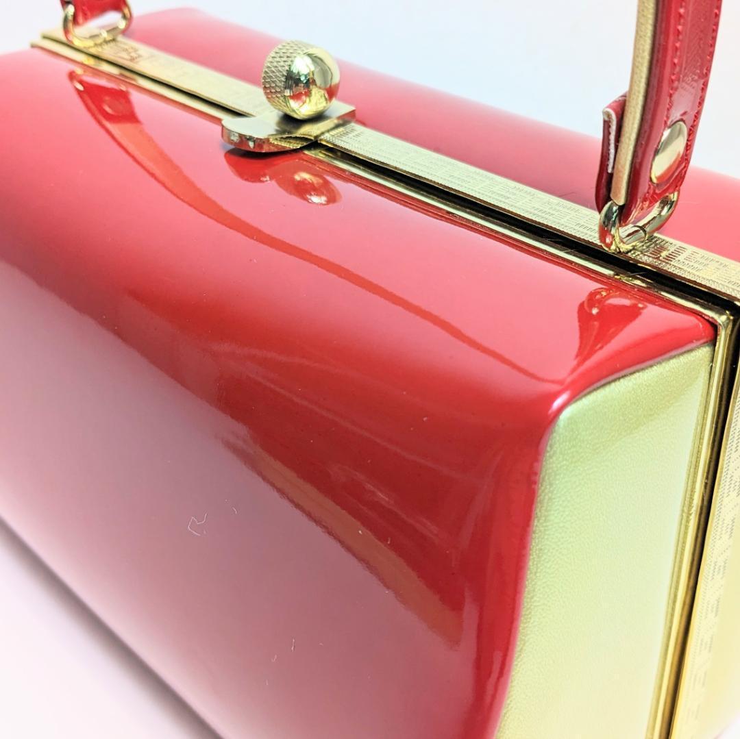 和装 草履 バッグ セット エナメル 赤 金 ゴールド フリーサイズ w56-1