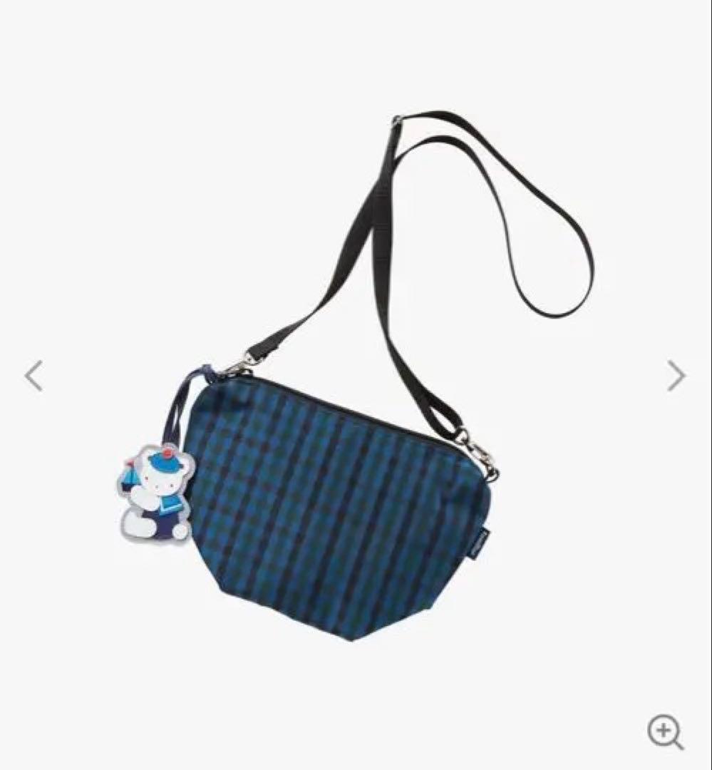 最終値下げ　ファミリア　ポシェット　青チェック　新品