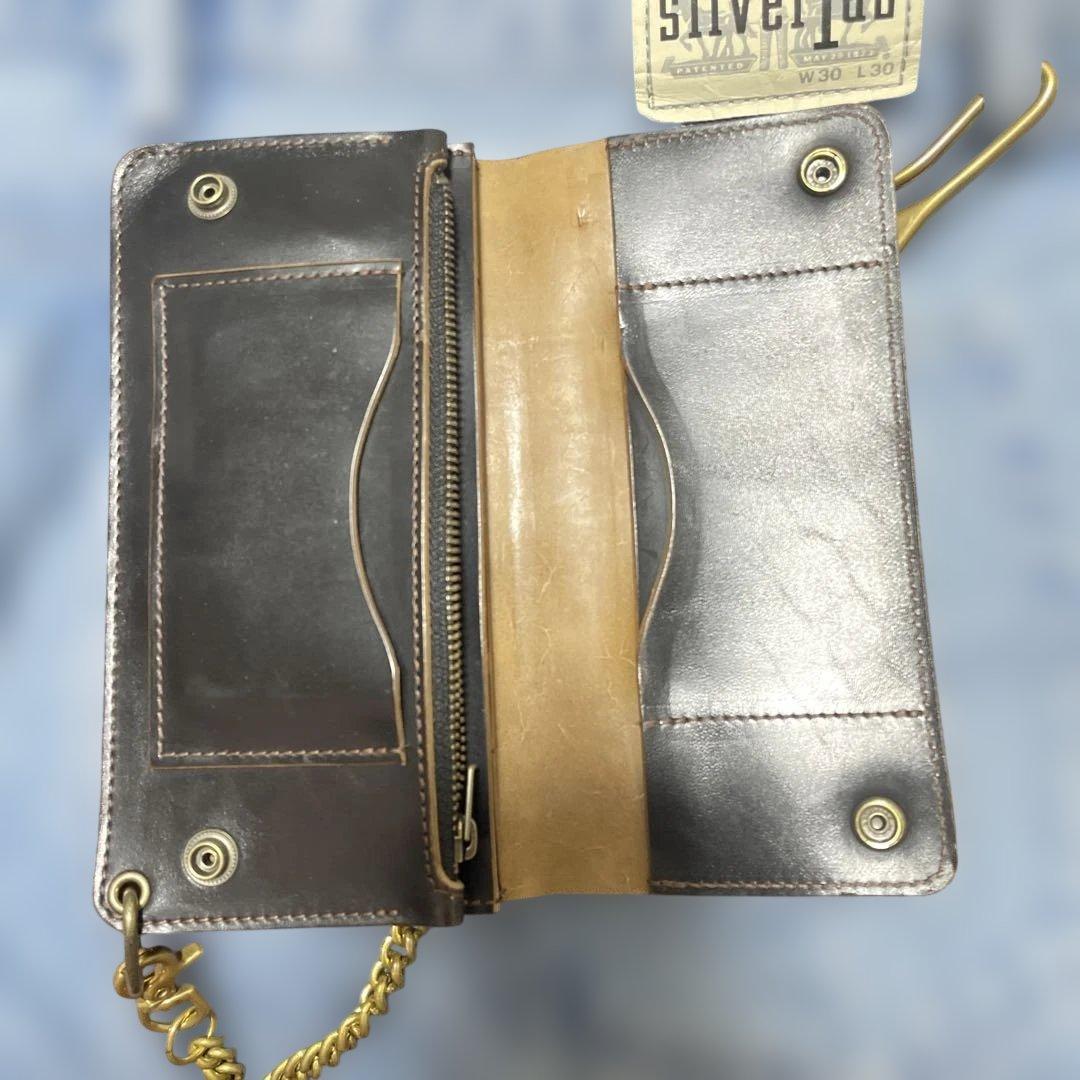 ホースバット　茶芯トラッカーウォレット三層(チェーン付き)