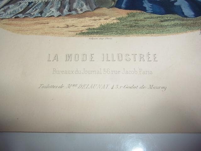 1876年銅版画◇フランス ファッション誌『ラ・モード・イリュストレ』No.25