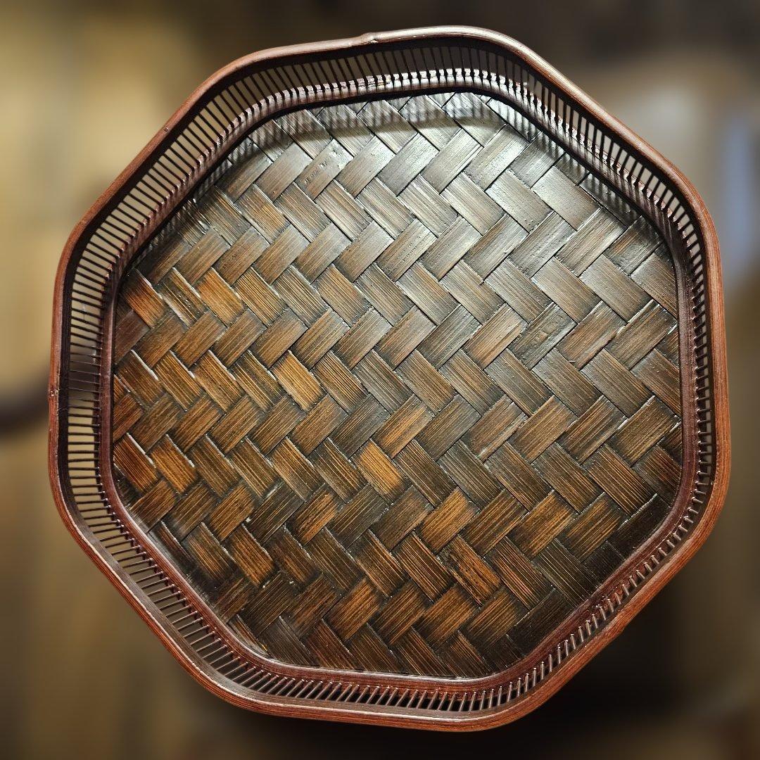 【未使用】駿河　竹細工　八角　茶托