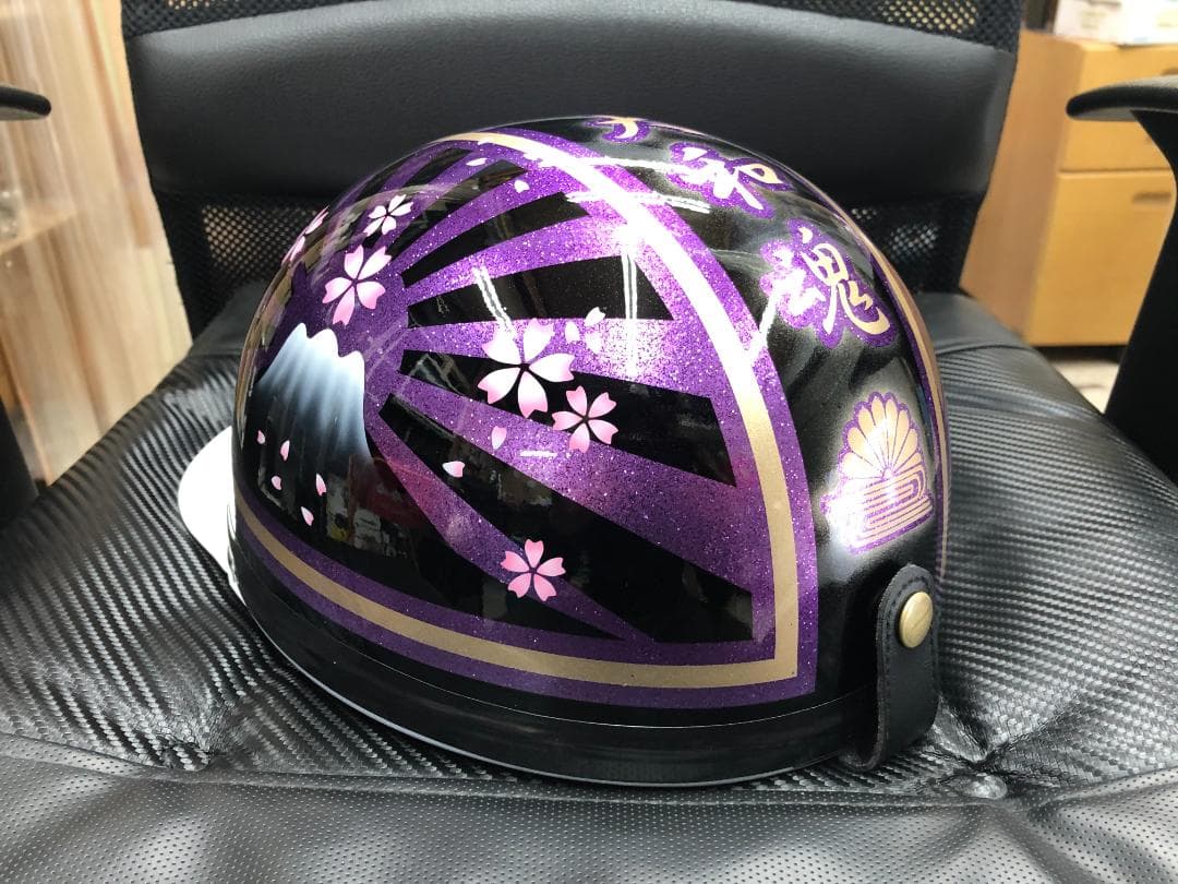 コルク半　カスタム　富士日章　三つボタン　黒紫　ラメ　桜　高級クリヤ送料無料