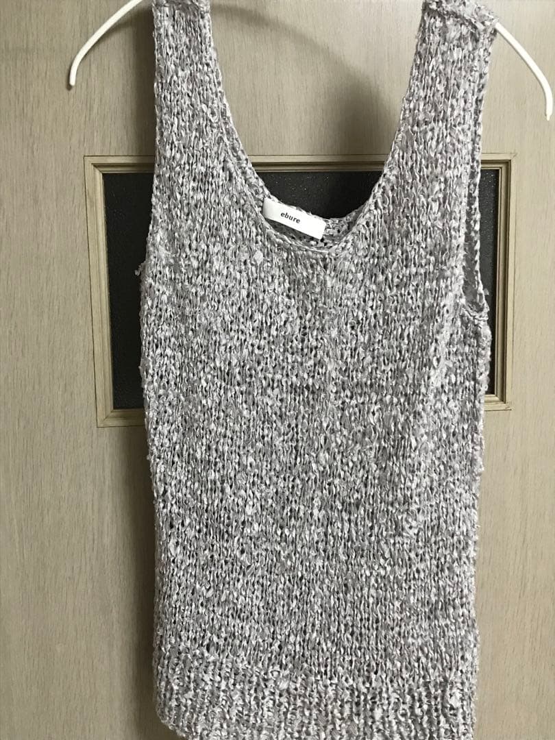 新品　エブール ebure 今季　完売　シルクテープハンドニット タンクトップ