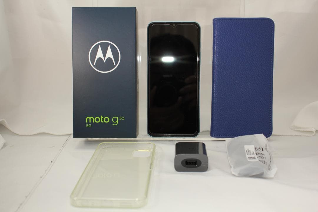 moto g50 5G 128GB グリーン SIMフリー 手帳型スマホケース付