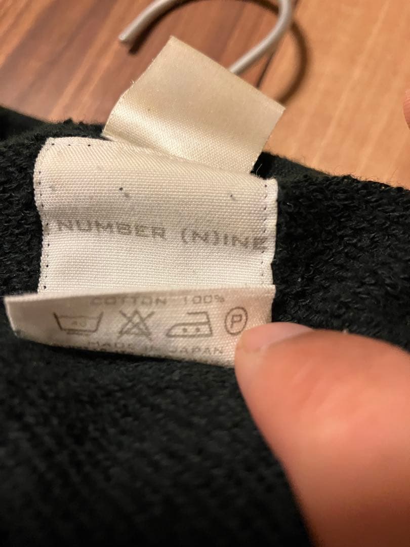 ナンバーナイン　ミッキーパーカースウェットオリジナル初期ブラック黒サイズ2正規品