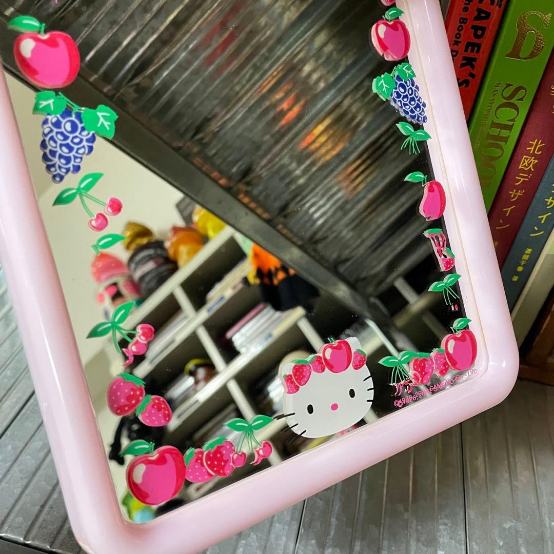 平成レトロ サンリオ ハローキティ フルーツ スタンドミラー 壁掛け
