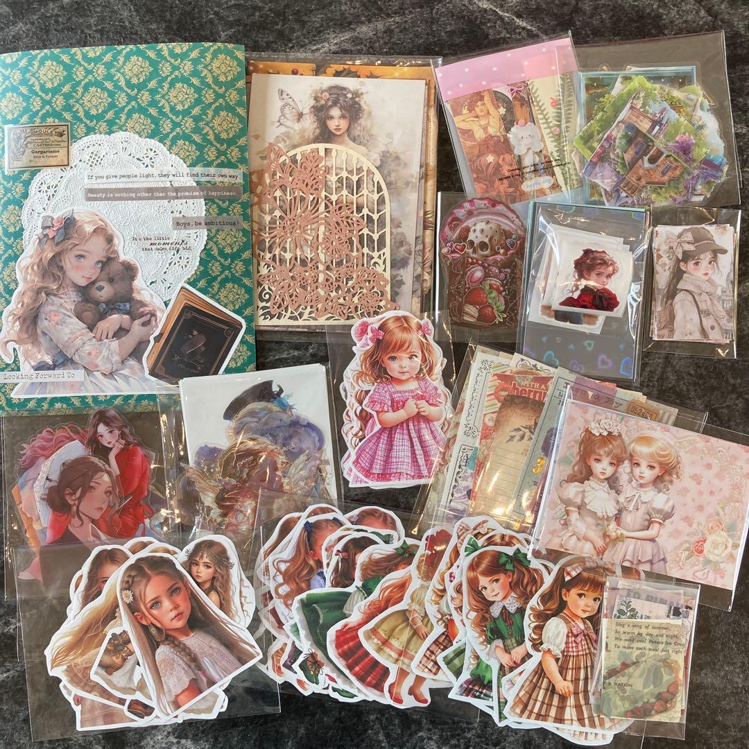 可愛い厳選！】コラージュ素材 M15 まとめ売り おすそ分け シール 紙