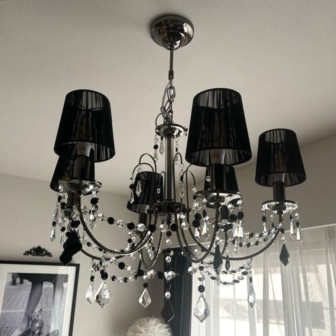 シャンデリア 素敵すぎるブラックシェード 6灯シャンデリア ニトリ
