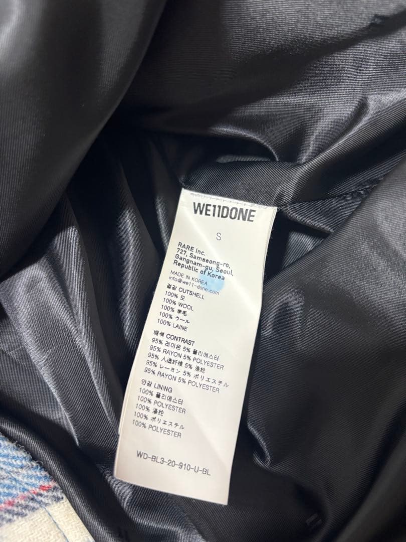 WE11DONEチェック柄 ジップアップジャケット